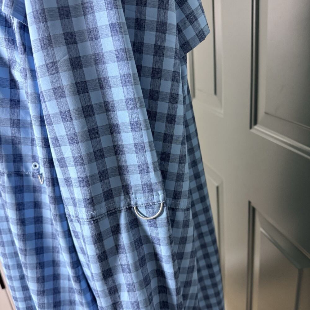 Habit Fishing Shirt Mens 3XL Blue Plaid Long Sleeve Vented Performance Outdoors - Picture 3 of 13